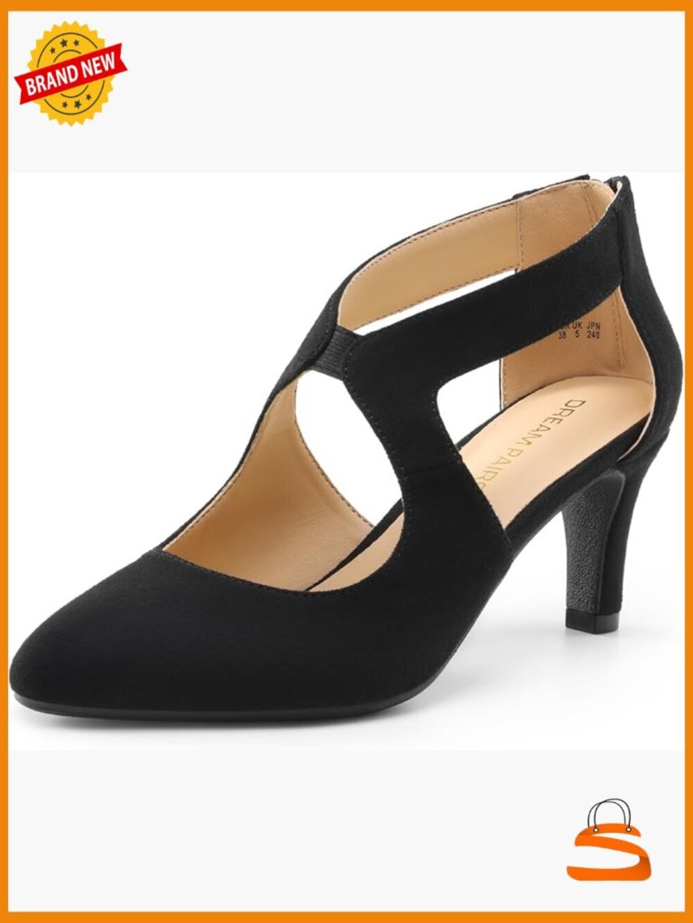 Women's Pointed Toe Kitten Heels Dress Pumps with Back Zipper